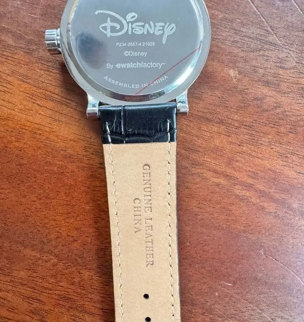 Disney Mickey Mouse Watch Roman Numerals Genuine Leather WatchFactory New